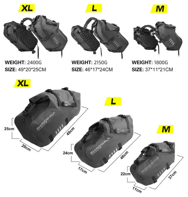 Rhinowalk sedlové tašky 28l - L - Image 6